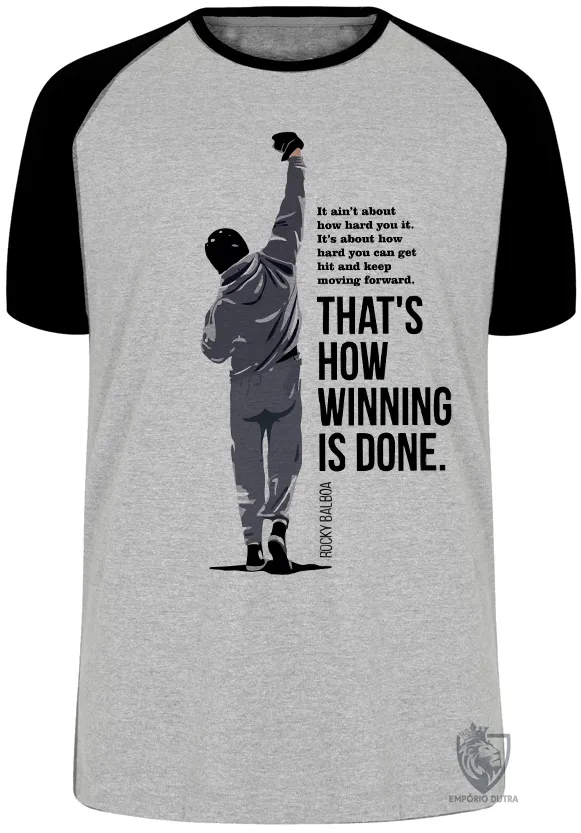 Camiseta adulto ou infantil Balboa É assim Boxe Imagem