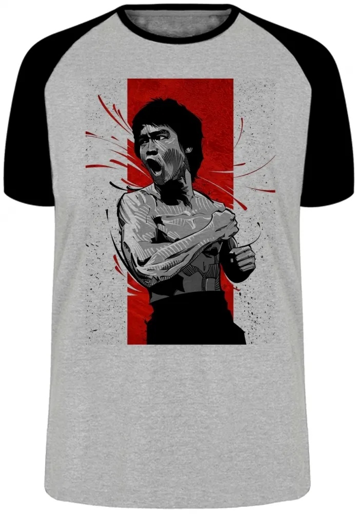 Camiseta adulto ou infantil Bruce Lee Kung Fu Imagem
