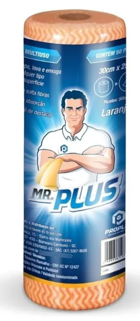 Pano Multiuso 25m Laranja Mr Plus 