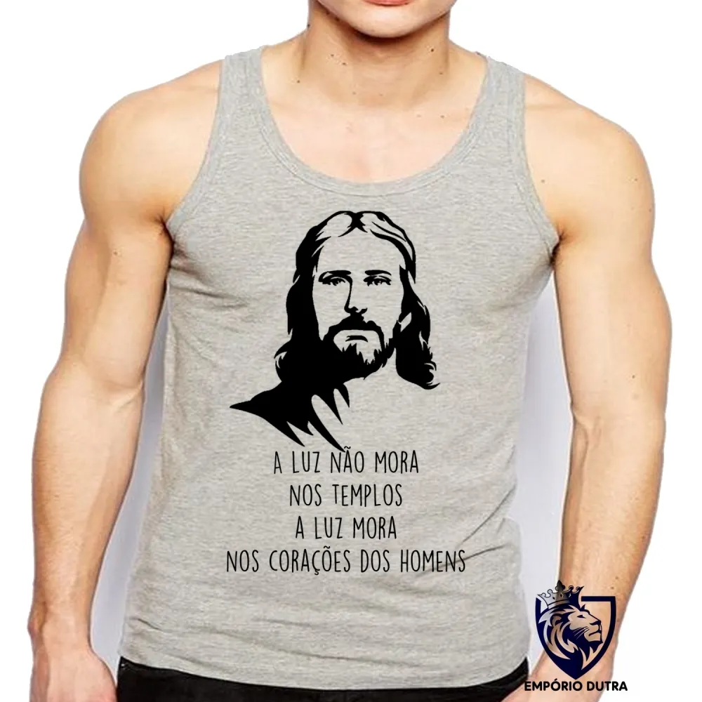 Camiseta Regata adulto ou infantil a luz Jesus Cristo Deus igreja