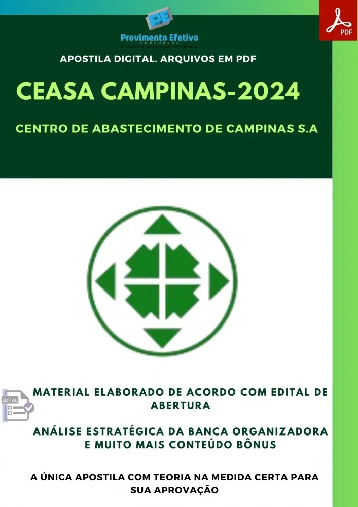 Apostila CEASA CAMPINAS Gestão Contábil 2024