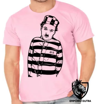Camiseta adulto ou infantil charlie chaplin ator antigo preso prisão - Foto 2