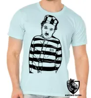 Camiseta adulto ou infantil charlie chaplin ator antigo preso prisão - Foto 5