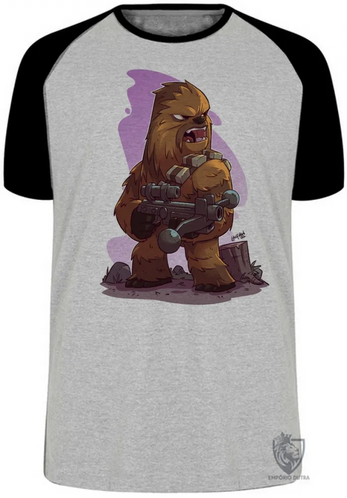 Camiseta adulto ou infantil Chewbacca desenho star wars