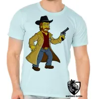 Camiseta adulto ou infantil chuck norris simpsons texas ranger revolver - Foto 4
