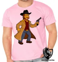 Camiseta adulto ou infantil chuck norris simpsons texas ranger revolver - Foto 5
