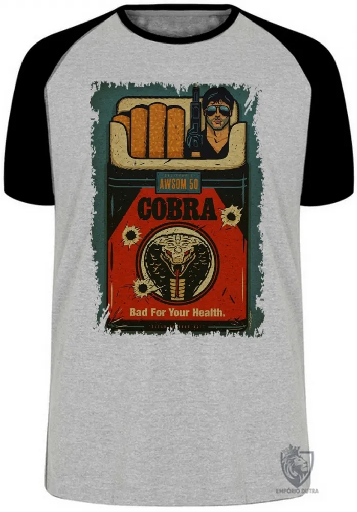 Camiseta adulto ou infantil Cobra rambo sylvester stallone