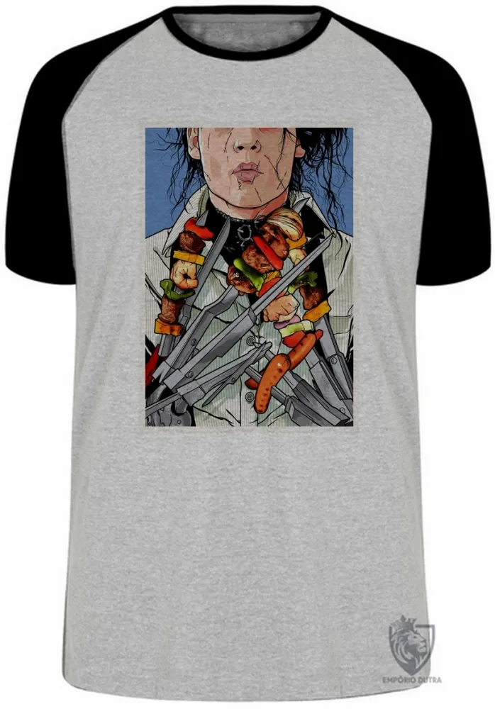 Camiseta adulto ou infantil Edward Mãos de tesoura churrasco Imagem