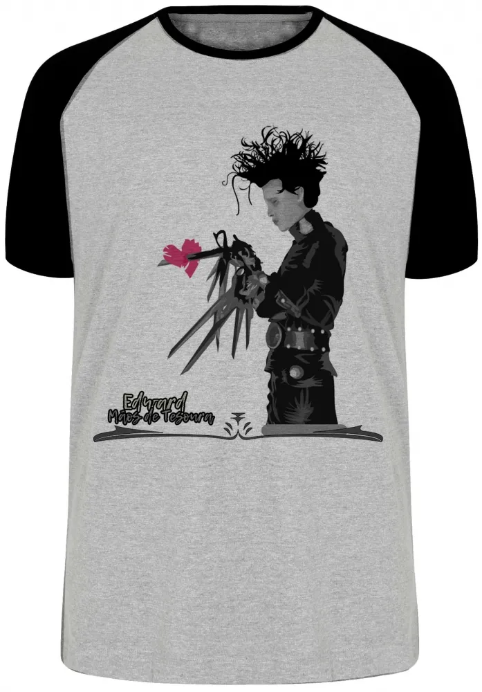 Camiseta adulto ou infantil Edward mãos de tesoura coração Imagem