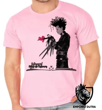 Camiseta adulto ou infantil Edward mãos de tesoura coração - Foto 2