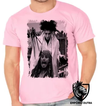 Camiseta adulto ou infantil Edward mãos de tesoura jack sparrow - Foto 2