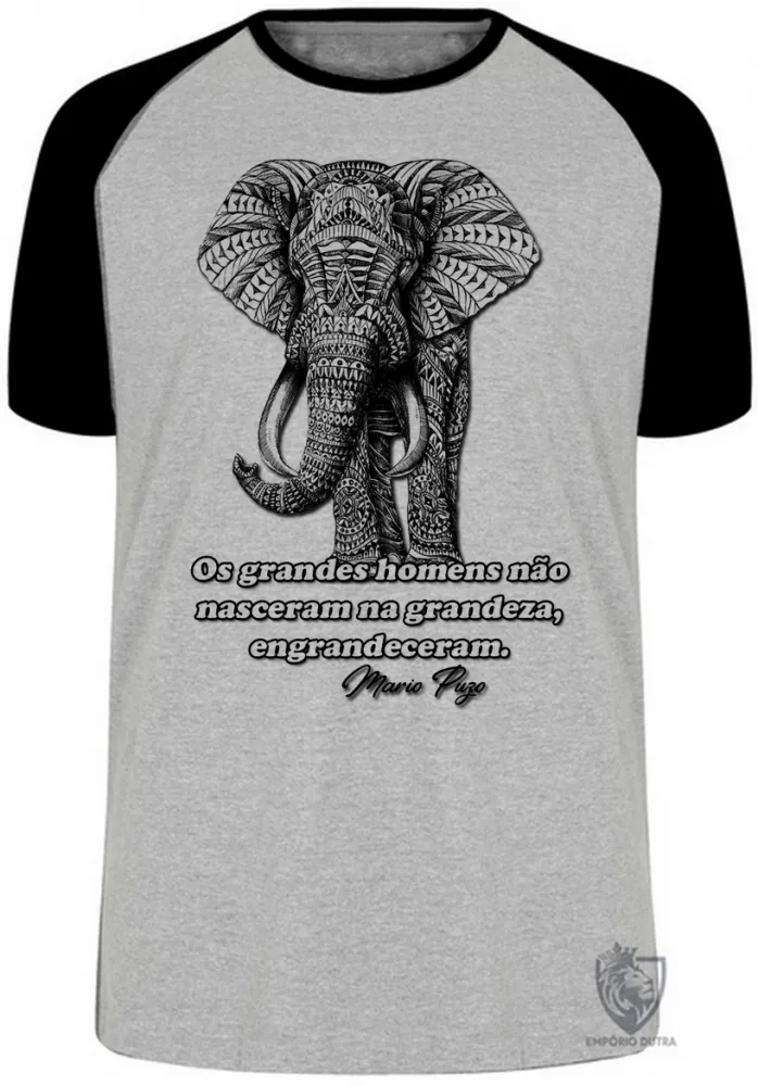 Camiseta adulto ou infantil Elefante Mario Puzo escritor