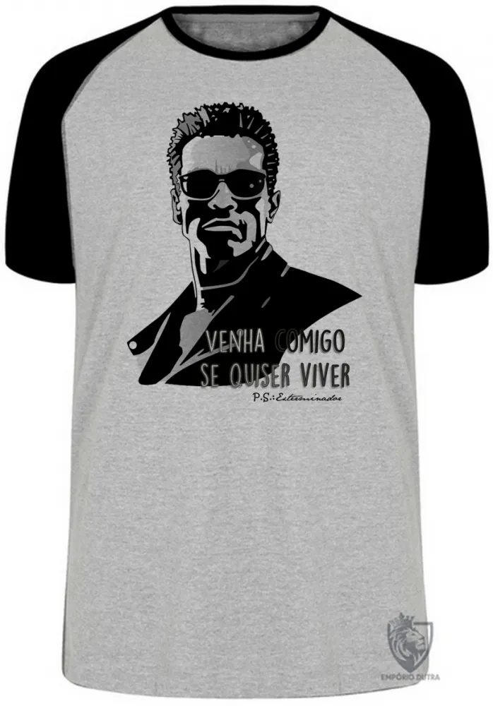 Camiseta adulto ou infantil Exterminador do Futuro venha comigo se quiser viver