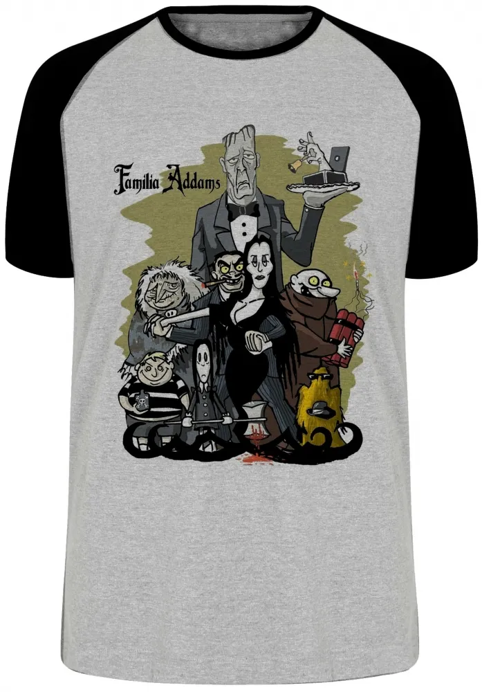 Camiseta adulto ou infantil Família Addams pintura seriado