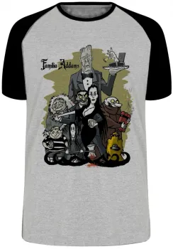 Camiseta adulto ou infantil Família Addams pintura seriado