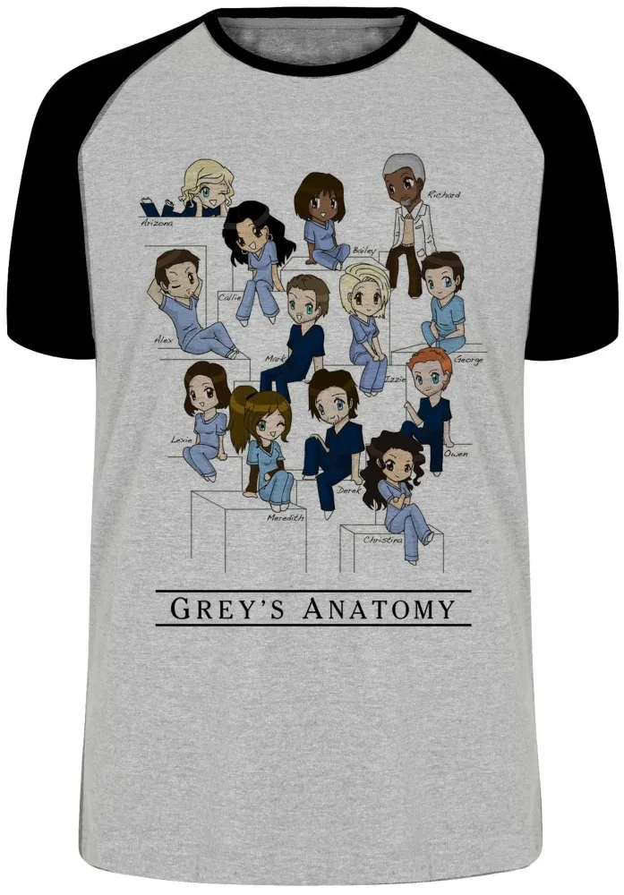 Camiseta adulto ou infantil Greys Anatomy turma seriado