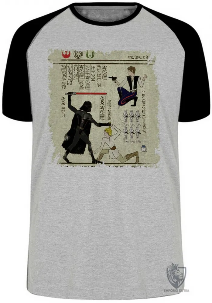 Camiseta adulto ou infantil hieróglifos Star Wars Imagem
