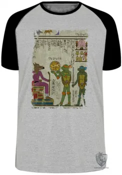 Camiseta adulto ou infantil hieróglifos Tartarugas Ninjas