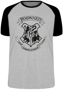 Camiseta adulto ou infantil Hogwarts harry potter símbolo preto