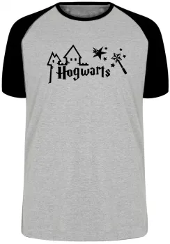 Camiseta adulto ou infantil Hogwarts harry potter varinha estrelas