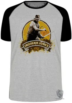 Camiseta adulto ou infantil Indiana Jones amarelo