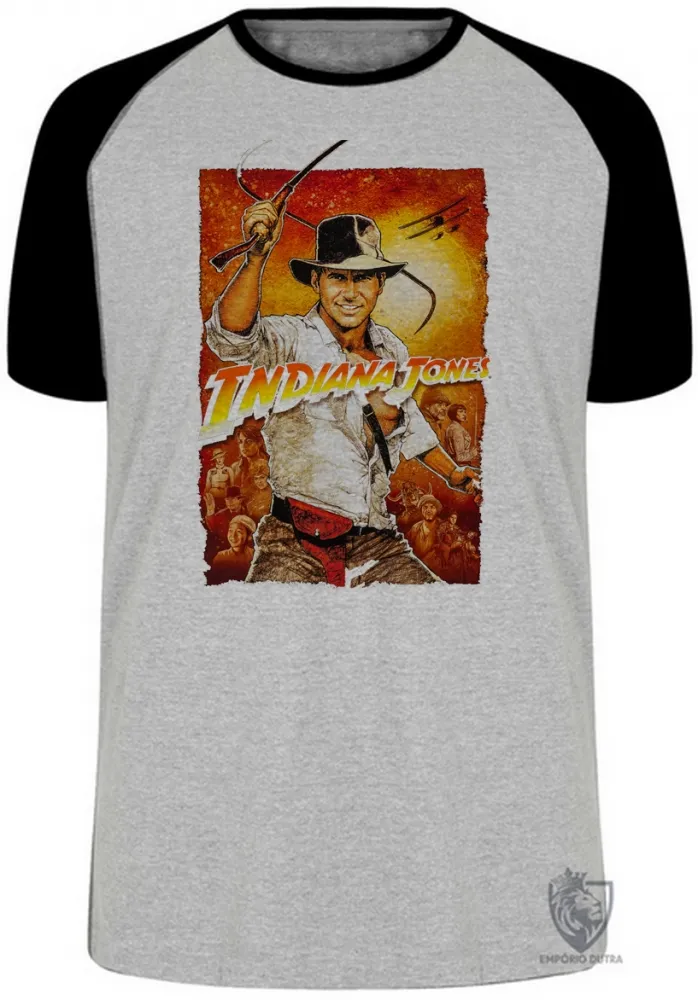 Camiseta adulto ou infantil Indiana Jones chicote Imagem