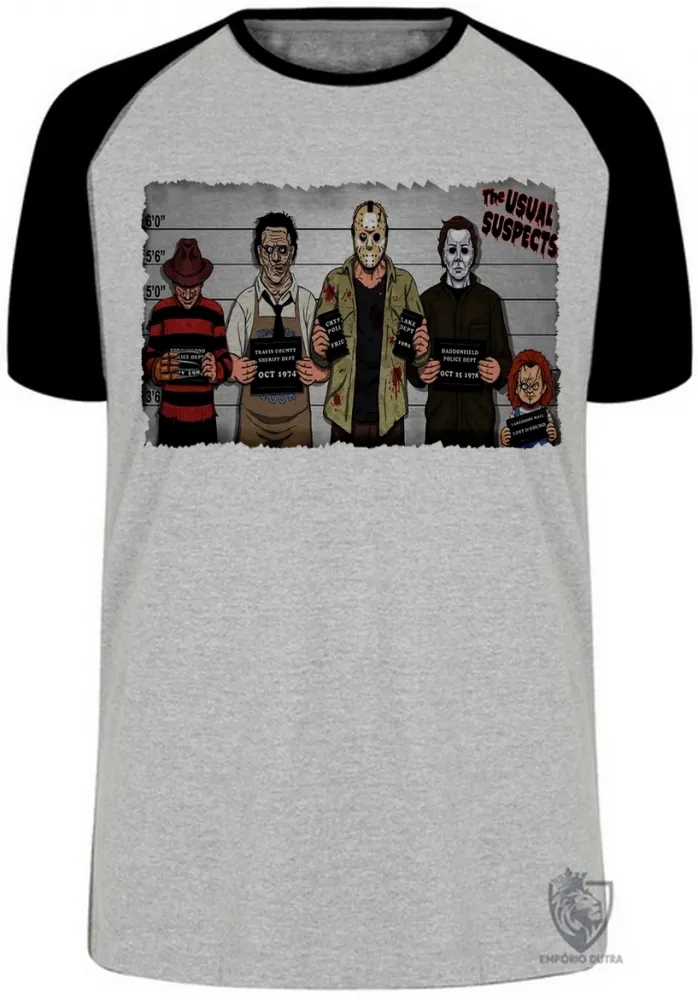Camiseta adulto ou infantil jason chuck Freddy Krueger Massacre da Serra Elétrica Halloween vilões Imagem