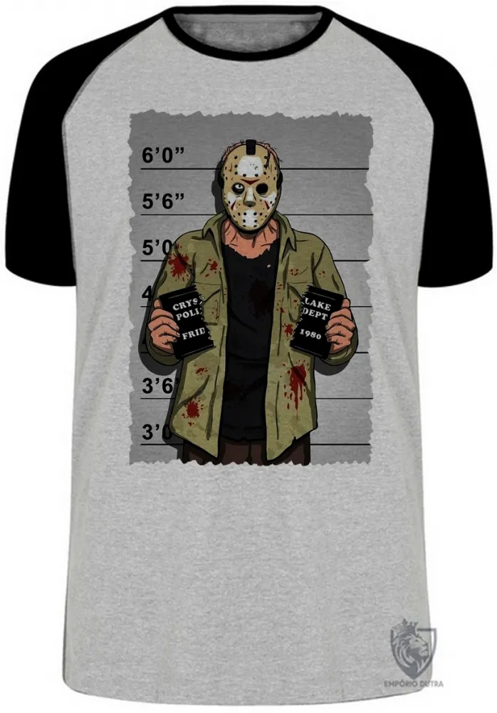 Camiseta adulto ou infantil Jason Voorhees vilão terror filme