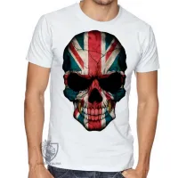 Camiseta adulto ou infantil justiceiro caveira inglaterra bandeira - Foto 2