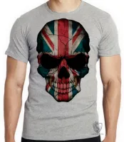 Camiseta adulto ou infantil justiceiro caveira inglaterra bandeira - Foto 3