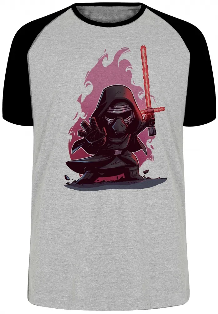 Camiseta adulto ou infantil Ben Solo vilão Kylo Ren star wars Imagem