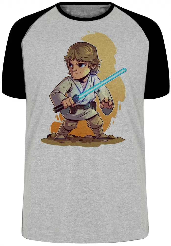 Camiseta adulto ou infantil Star Wars Luke Skywalker jedi Imagem
