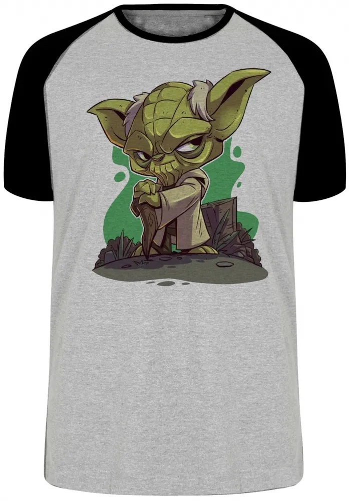 Camiseta adulto ou infantil yoda star wars jedi Imagem