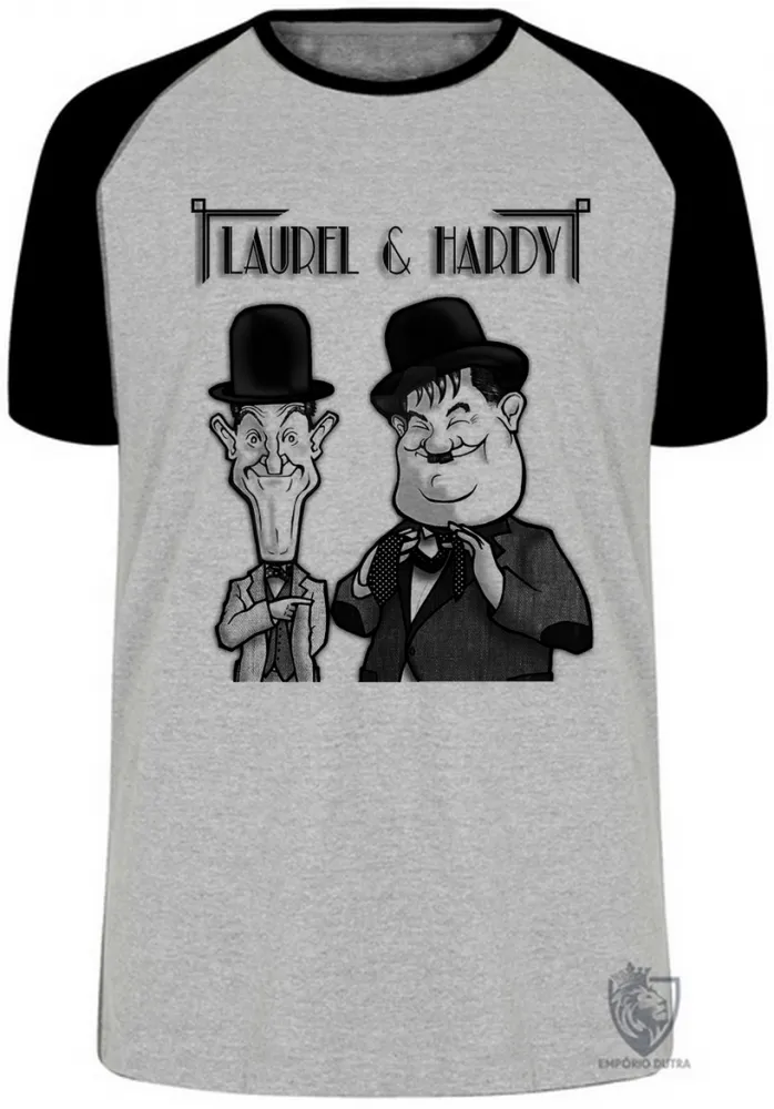 Camiseta adulto ou infantil o gordo e o magro laurel e hardy Imagem