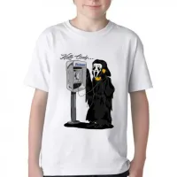 Camiseta adulto ou infantil Pânico terror Hello Cindy telefone orelhão - Foto 3