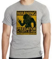 Camiseta adulto ou infantil predador alien warning perigo cartaz - Foto 3