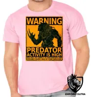 Camiseta adulto ou infantil predador alien warning perigo cartaz - Foto 4