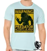 Camiseta adulto ou infantil predador alien warning perigo cartaz - Foto 5