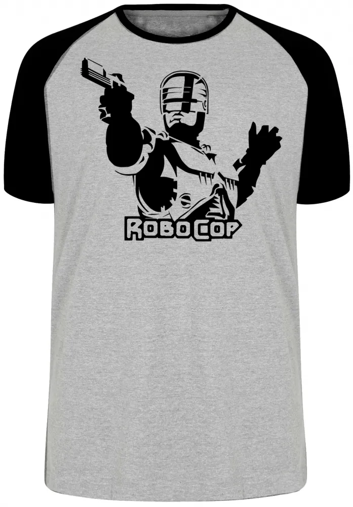 Camiseta adulto ou infantil Robocop policia arma pistola robo