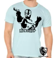 Camiseta adulto ou infantil Robocop policia arma pistola robo - Foto 5