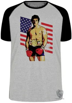 Camiseta adulto ou infantil Rocky bandeira americana