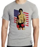 Camiseta adulto ou infantil Rocky bandeira americana - Foto 2