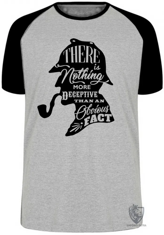 Camiseta adulto ou infantil Sherlock Holmes cachimbo