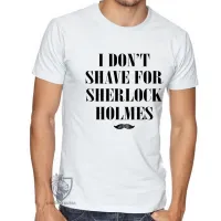Camiseta adulto ou infantil Sherlock Holmes I don't shave - Foto 2