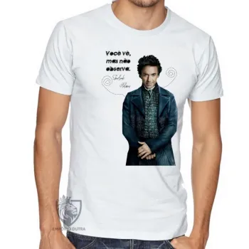 Camiseta adulto ou infantil Sherlock Holmes você vê - Foto 2