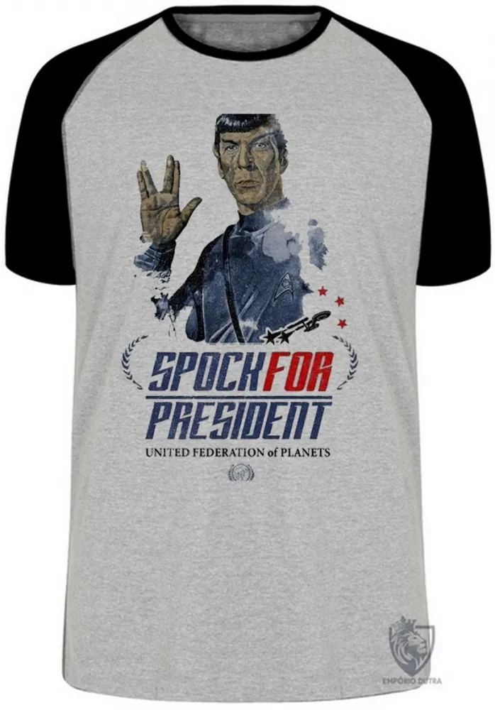 Camiseta adulto ou infantil Spock presidente star trek