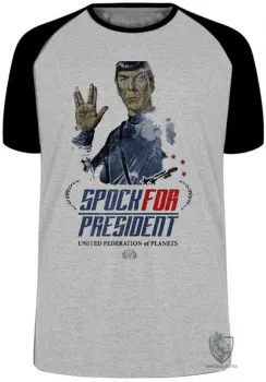 Camiseta adulto ou infantil Spock presidente star trek