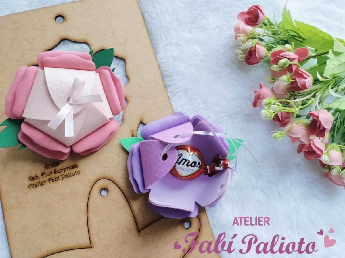 G1.615  Gabarito de Moldes  em MDF  Flor Surpresa