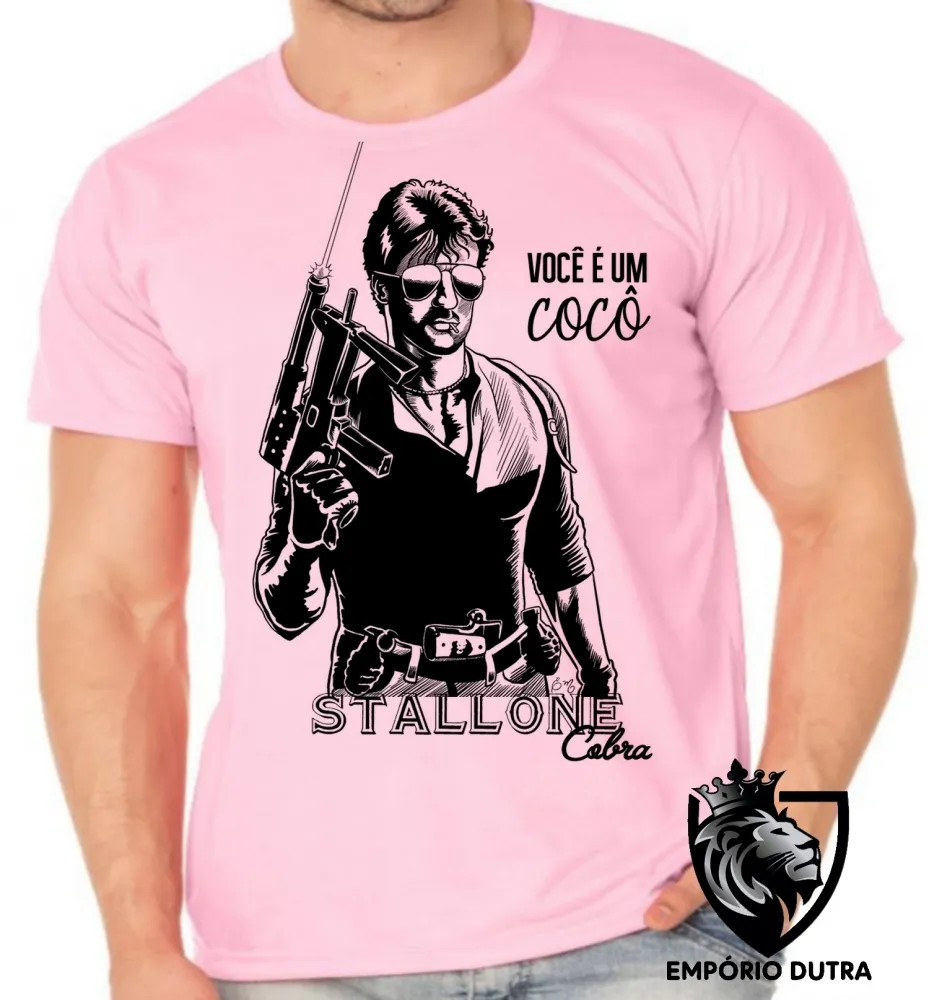 Camiseta adulto ou infantil sylvester stallone rambo Cobra você é um cocô