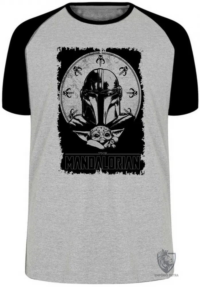 Camiseta adulto ou infantil The Mandalorian preto